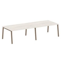 Metal System Style БА.ПРГ-2.4 (Дуб Наварра/мокко) Переговорный стол (2 столешницы) на А-образном м/к