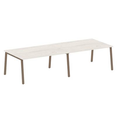 Metal System Style БА.ПРГ-2.4 (Дуб Наварра/мокко) Переговорный стол (2 столешницы) на А-образном м/к