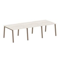 Metal System Style БА.ПРГ-3.1 (Дуб Наварра/мокко) Переговорный стол (3 столешницы) на А-образном м/к