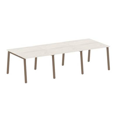 Metal System Style БА.ПРГ-3.1 (Дуб Наварра/мокко) Переговорный стол (3 столешницы) на А-образном м/к