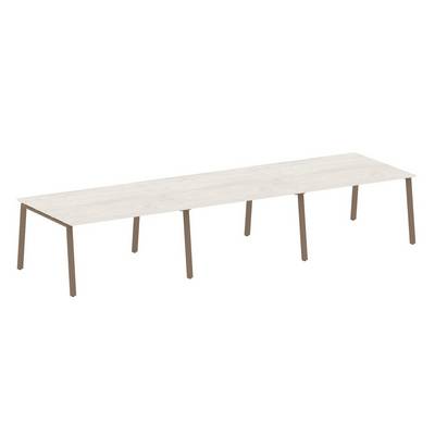 Metal System Style БА.ПРГ-3.3 (Дуб Наварра/мокко) Переговорный стол (3 столешницы) на А-образном м/к