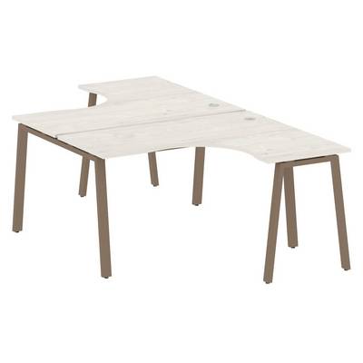 Metal System Style БА.РАС-СА-2.3 (Дуб Наварра/мокко) Рабочая станция криволинейная на А-образном м/к