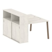 Metal System Style БА.РС-СШК-2.1 (Дуб Наварра/мокко) Рабочая станция на А-образном м/к с опорным шкафом-купе