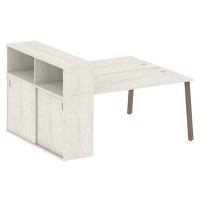 Metal System Style БА.РС-СШК-2.3 (Дуб Наварра/мокко) Рабочая станция на А-образном м/к с опорным шкафом-купе