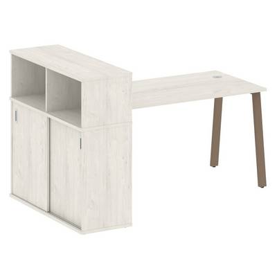 Metal System Style БА.РС-СШК-3.3 (Дуб Наварра/мокко) Стол письменный на А-образном м/к с опорным шкафом-купе