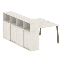 Metal System Style БА.РС-СШК-4.2 (Дуб Наварра/мокко) Рабочая станция на А-образном м/к с опорным шкафом-купе