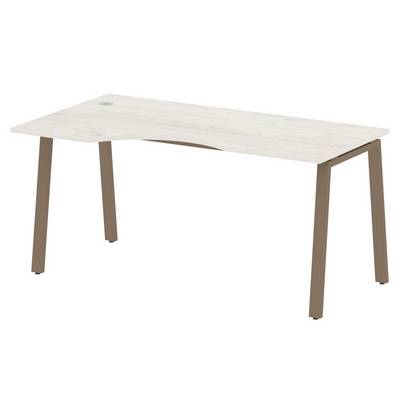 Metal System Style БА.СА-1 Л (Дуб Наварра/мокко) Стол криволинейный левый на А-образном м/к