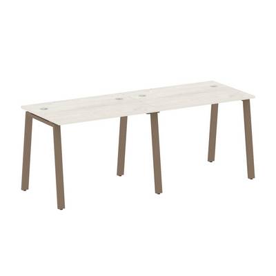 Metal System Style БА.СМ-2.1 (Дуб Наварра/мокко) Рабочая станция на 2 раб.места на А-образном м/к