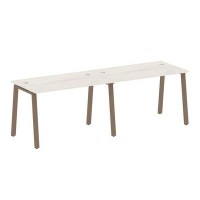 Metal System Style БА.СМ-2.2 (Дуб Наварра/мокко) Рабочая станция на 2 раб.места на А-образном м/к