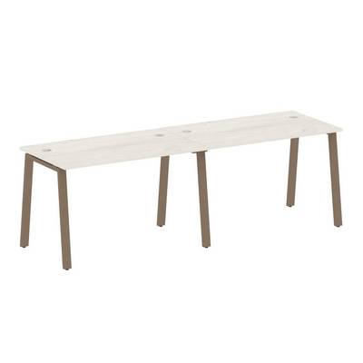 Metal System Style БА.СМ-2.2 (Дуб Наварра/мокко) Рабочая станция на 2 раб.места на А-образном м/к