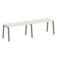 Metal System Style БА.СМ-2.3 (Дуб Наварра/мокко) Рабочая станция на 2 раб.места на А-образном м/к