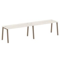 Metal System Style БА.СМ-2.4 (Дуб Наварра/мокко) Рабочая станция на 2 раб.места на А-образном м/к