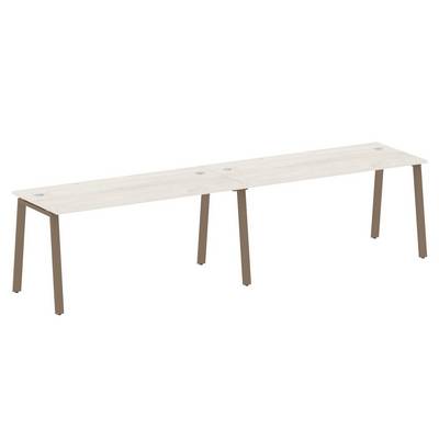 Metal System Style БА.СМ-2.4 (Дуб Наварра/мокко) Рабочая станция на 2 раб.места на А-образном м/к