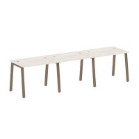 Metal System Style БА.СМ-3.1 (Дуб Наварра/мокко) Рабочая станция на 3 раб.места на А-образном м/к