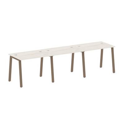 Metal System Style БА.СМ-3.1 (Дуб Наварра/мокко) Рабочая станция на 3 раб.места на А-образном м/к