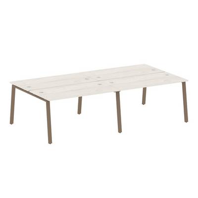 Metal System Style БА.СМ-4.3 (Дуб Наварра/мокко) Рабочая станция на 4 раб.места на А-образном м/к