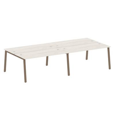 Metal System Style БА.СМ-4.4 (Дуб Наварра/мокко) Рабочая станция на 4 раб.места на А-образном м/к