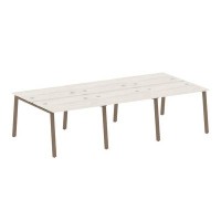 Metal System Style БА.СМ-6.1 (Дуб Наварра/мокко) Рабочая станция на 6 раб.мест на А-образном м/к