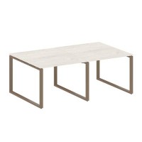 Metal System Style БО.ПРГ-2.1 (Дуб Наварра/мокко) Переговорный стол (2 столешницы) на О-образном м/к