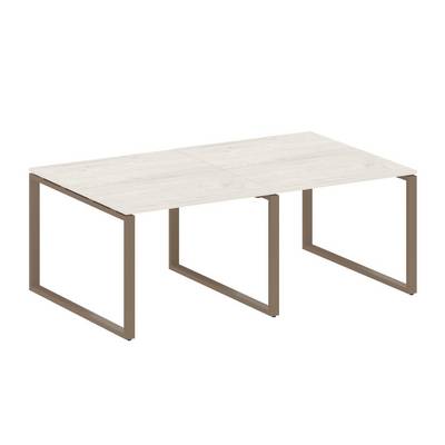 Metal System Style БО.ПРГ-2.1 (Дуб Наварра/мокко) Переговорный стол (2 столешницы) на О-образном м/к