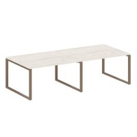 Metal System Style БО.ПРГ-2.3 (Дуб Наварра/мокко) Переговорный стол (2 столешницы) на О-образном м/к