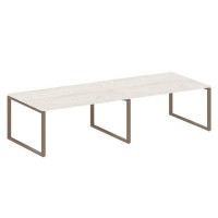 Metal System Style БО.ПРГ-2.4 (Дуб Наварра/мокко) Переговорный стол (2 столешницы) на О-образном м/к