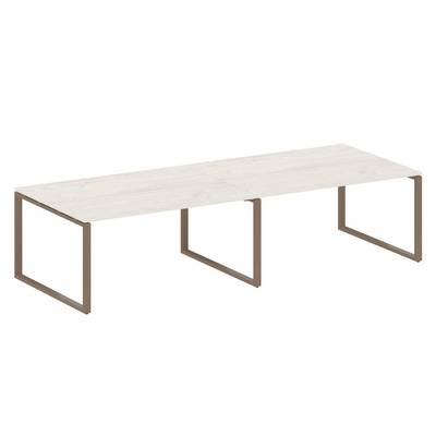 Metal System Style БО.ПРГ-2.4 (Дуб Наварра/мокко) Переговорный стол (2 столешницы) на О-образном м/к