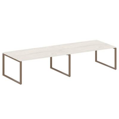 Metal System Style БО.ПРГ-2.5 (Дуб Наварра/мокко) Переговорный стол (2 столешницы) на О-образном м/к