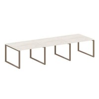 Metal System Style БО.ПРГ-3.2 (Дуб Наварра/мокко) Переговорный стол (3 столешницы) на О-образном м/к