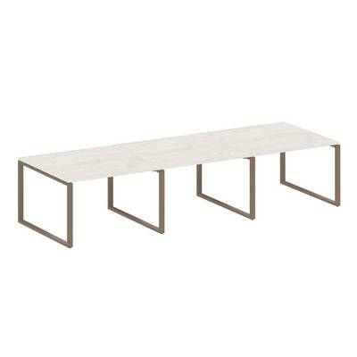 Metal System Style БО.ПРГ-3.2 (Дуб Наварра/мокко) Переговорный стол (3 столешницы) на О-образном м/к