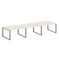 Metal System Style БО.ПРГ-3.3 (Дуб Наварра/мокко) Переговорный стол (3 столешницы) на О-образном м/к