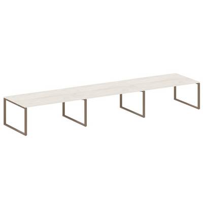 Metal System Style БО.ПРГ-3.5 (Дуб Наварра/мокко) Переговорный стол (3 столешницы) на О-образном м/к