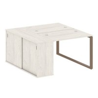 Metal System Style БО.РС-СШК-1.1 (Дуб Наварра/мокко) Рабочая станция на О-образном м/к с опорным шкафом-купе