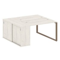 Metal System Style БО.РС-СШК-1.2 (Дуб Наварра/мокко) Рабочая станция на О-образном м/к с опорным шкафом-купе