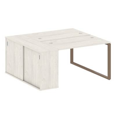 Metal System Style БО.РС-СШК-1.2 (Дуб Наварра/мокко) Рабочая станция на О-образном м/к с опорным шкафом-купе