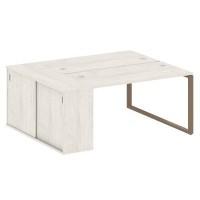 Metal System Style БО.РС-СШК-1.3 (Дуб Наварра/мокко) Рабочая станция на О-образном м/к с опорным шкафом-купе