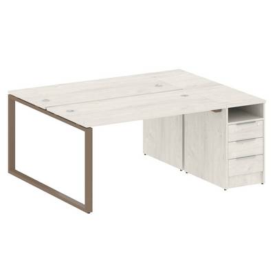 Metal System Style БО.РС-СТП-2.3 (Дуб Наварра/мокко) Рабочая станция на О-образном м/к с опорной тумбой