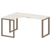 Metal System Style БО.СА-4 Л (Дуб Наварра/мокко) Стол криволинейный левый на О-образном м/к