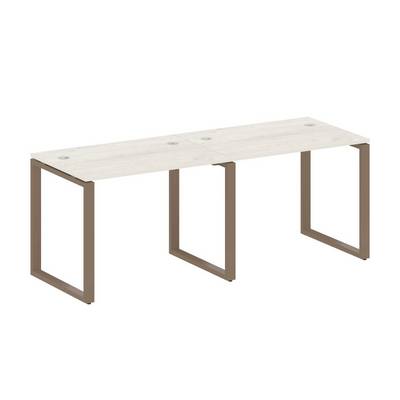 Metal System Style БО.СМ-2.1 (Дуб Наварра/мокко) Рабочая станция на 2 раб.места на О-образном м/к