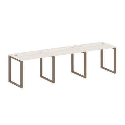 Metal System Style БО.СМ-3.1 (Дуб Наварра/мокко) Рабочая станция на 3 раб.места на О-образном м/к