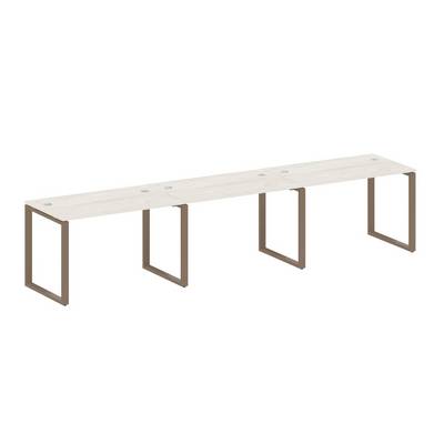 Metal System Style БО.СМ-3.2 (Дуб Наварра/мокко) Рабочая станция на 3 раб.места на О-образном м/к