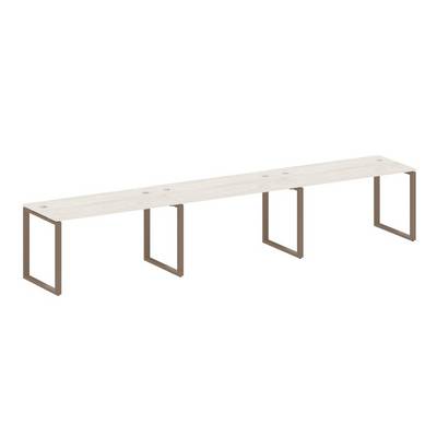 Metal System Style БО.СМ-3.3 (Дуб Наварра/мокко) Рабочая станция на 3 раб.места на О-образном м/к