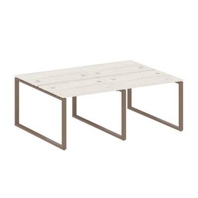 Metal System Style БО.СМ-4.1 (Дуб Наварра/мокко) Рабочая станция на 4 раб.места на О-образном м/к