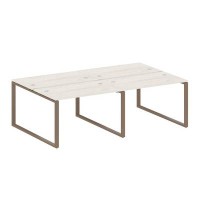 Metal System Style БО.СМ-4.2 (Дуб Наварра/мокко) Рабочая станция на 4 раб.места на О-образном м/к