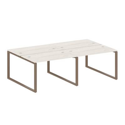 Metal System Style БО.СМ-4.2 (Дуб Наварра/мокко) Рабочая станция на 4 раб.места на О-образном м/к