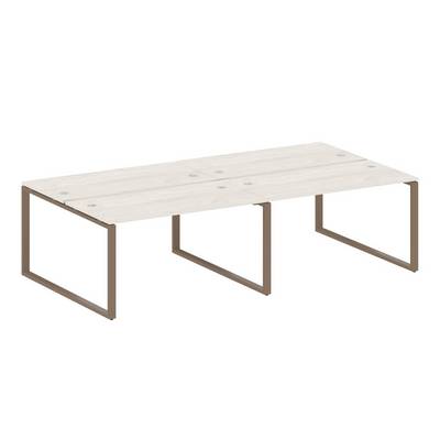 Metal System Style БО.СМ-4.3 (Дуб Наварра/мокко) Рабочая станция на 4 раб.места на О-образном м/к