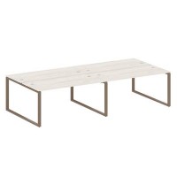 Metal System Style БО.СМ-4.4 (Дуб Наварра/мокко) Рабочая станция на 4 раб.места на О-образном м/к