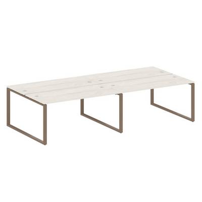 Metal System Style БО.СМ-4.4 (Дуб Наварра/мокко) Рабочая станция на 4 раб.места на О-образном м/к