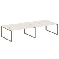 Metal System Style БО.СМ-4.5 (Дуб Наварра/мокко) Рабочая станция на 4 раб.места на О-образном м/к