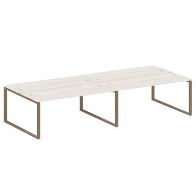 Metal System Style БО.СМ-4.5 (Дуб Наварра/мокко) Рабочая станция на 4 раб.места на О-образном м/к